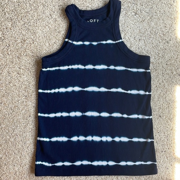 LOFT Tops - Blue and white tank top